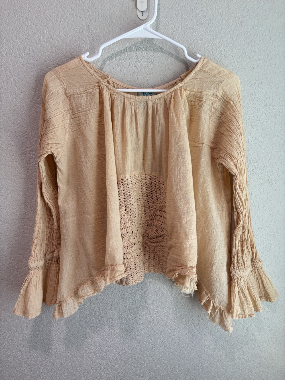 Jaded Gypsy Celestial Drift Top Boho Crochet Cotton Artisan Blouse Small Medium